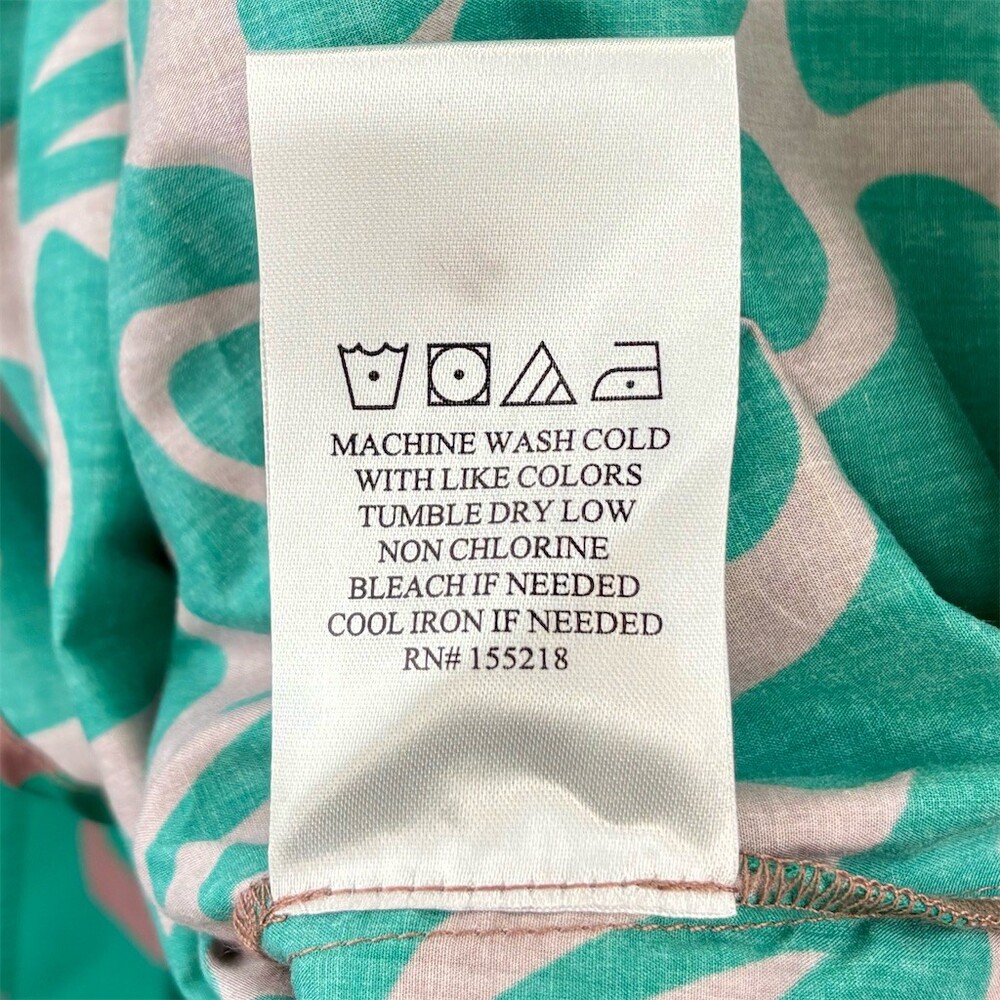 Wildfang The Essential Button-Up Shirt Womens Green Pink Abstract - Picture 7 of 7
